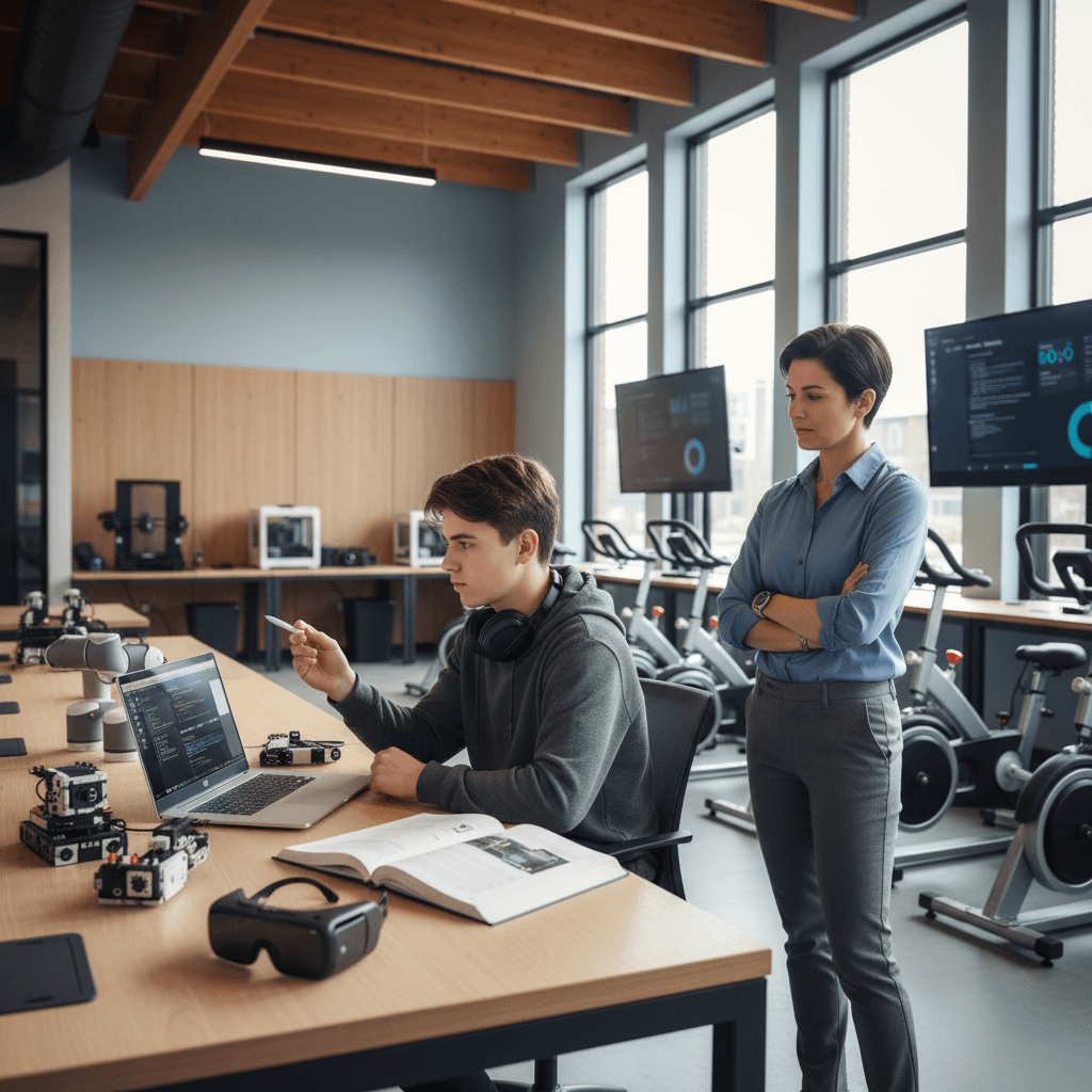 Technology-supported training with digital tools and hands-on work